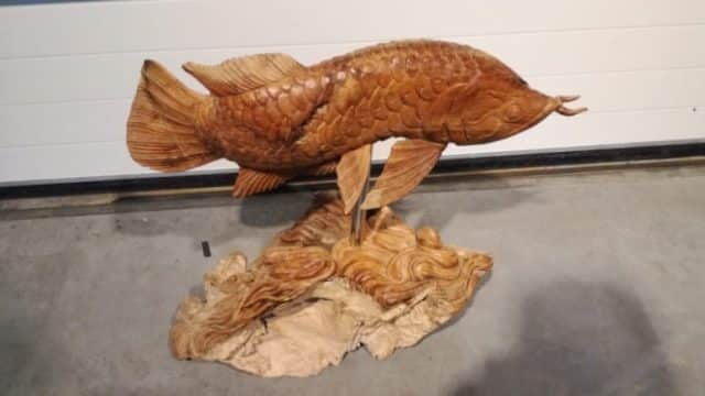 Fish 80x50x70h E225 Wortel Teak Hout 2