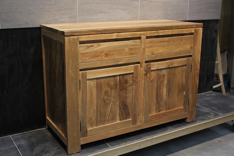 Teakhouten dressoir 120