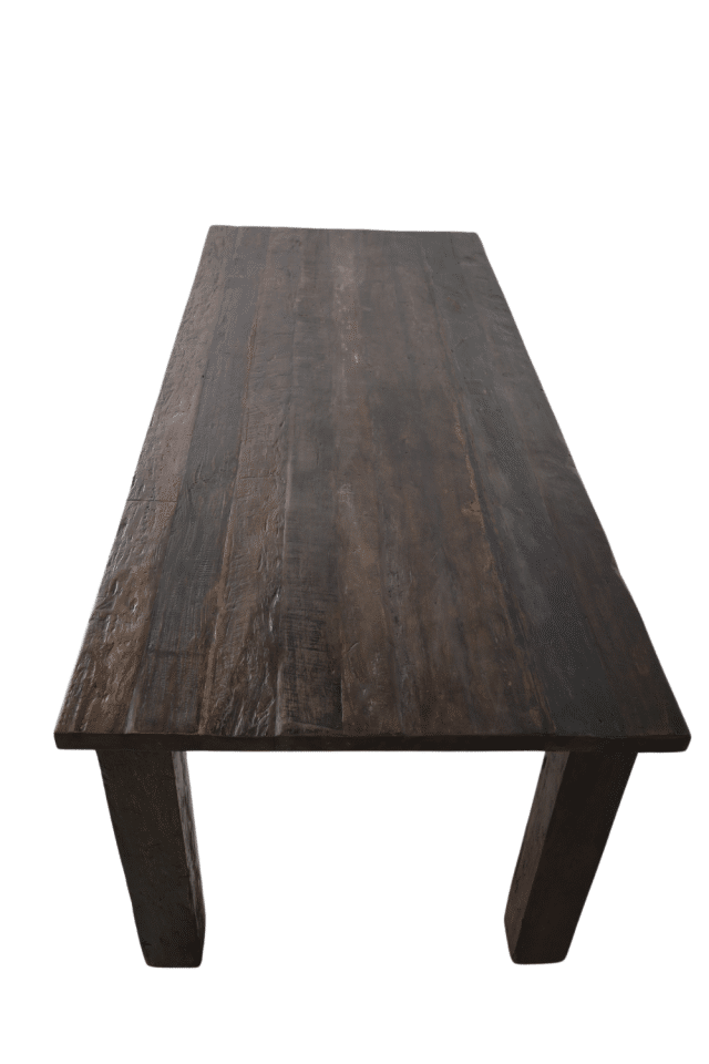 Stoere houten eettafel donker 250 cm