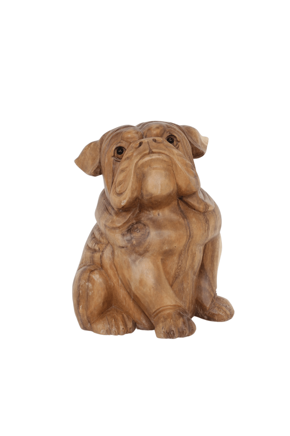 Houten bulldog hond