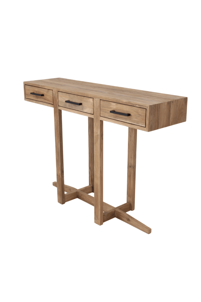 Teak houten sidetable / muurtafel / wandtafel