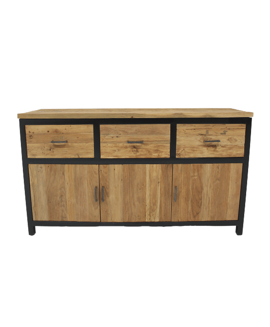 Industrieel teak houten dressoir