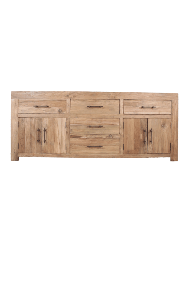 Dressoir 220 cm oude teak geborsteld