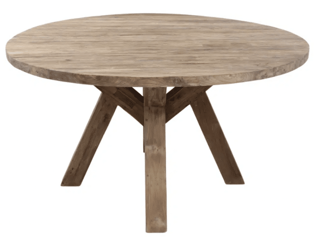 Ronde teakhouten tafel