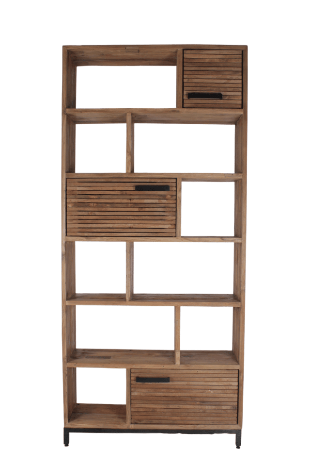 Vakkenkast roomdivider kast van hout stoere vakkenkast