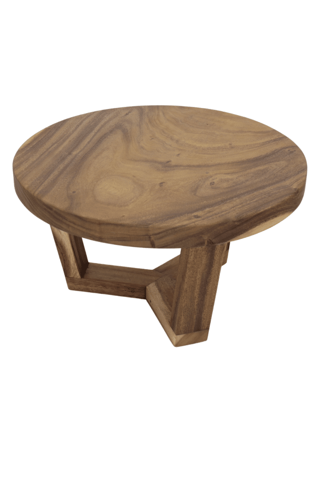 ronde houten salontafel