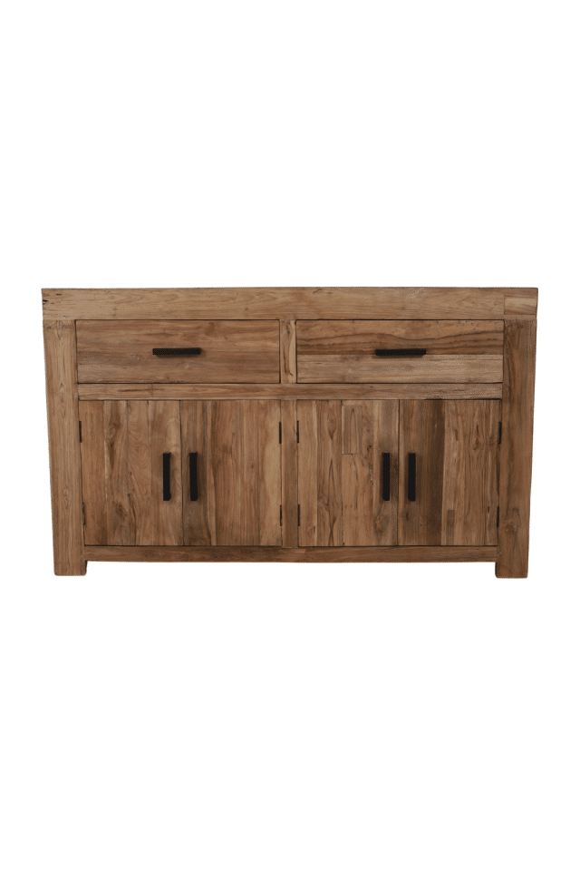 klein robuust en stoer dressoir van teak hout