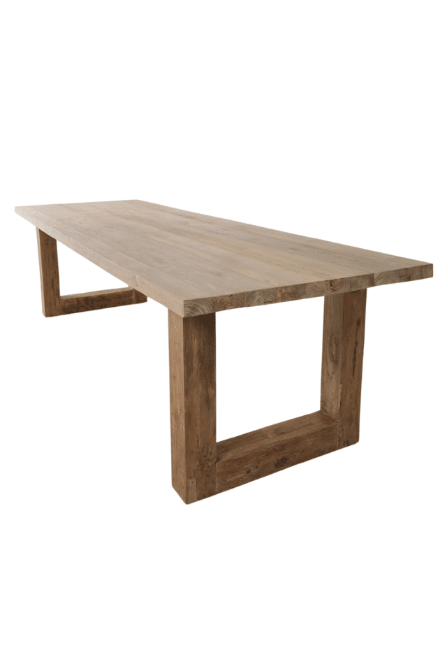 teak houten eettafel met houten u poten