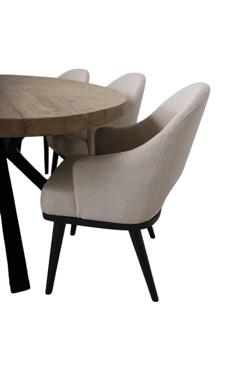 Ovale eettafel 260 cm met stoelen