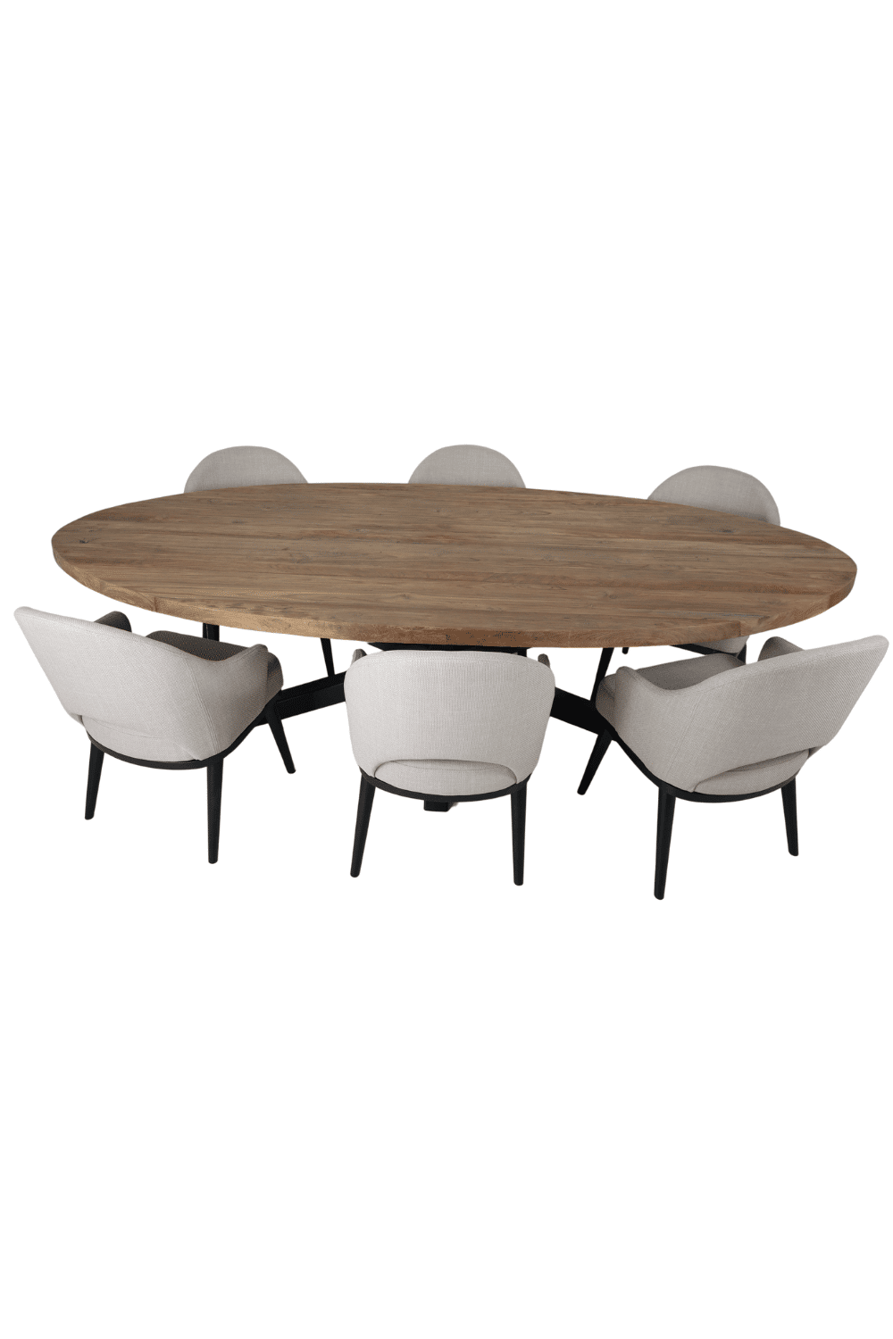 Ovale eettafel 260 cm met stoelen