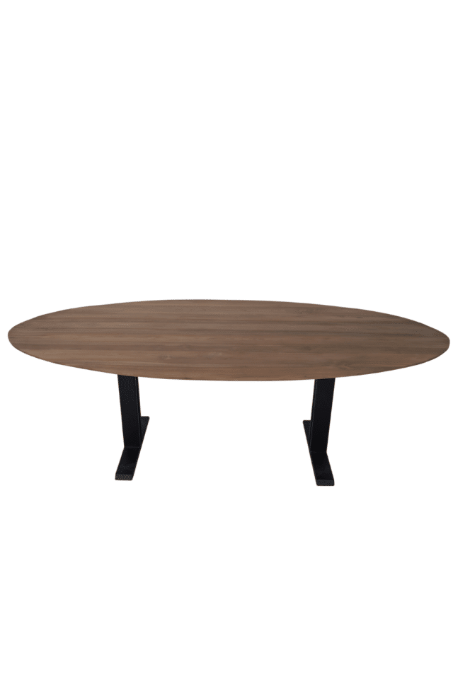 teak houten ovale eettafel