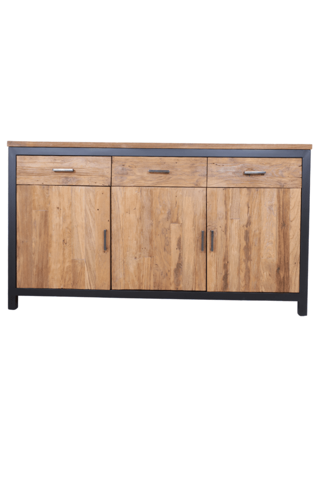 teak houten dressoir industrieel 150 cm grof