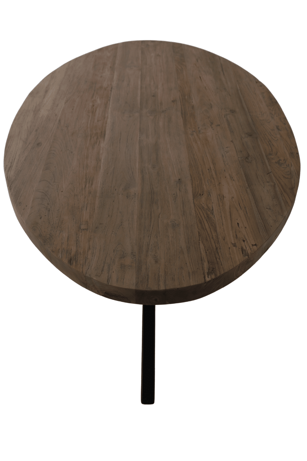 Teak houten ovale eettafel 180 cm met matrix zwart metalen spinpoot