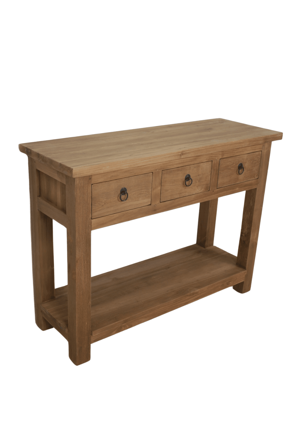 teak houten sidetable met lades 100 cm haltafel wandtafel