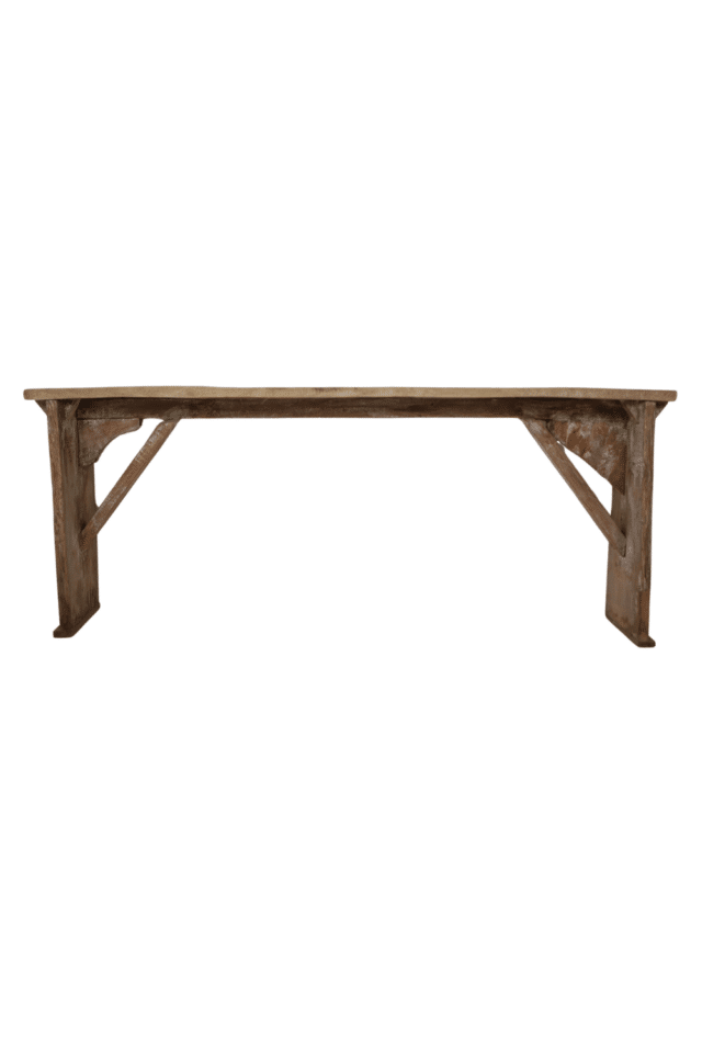 Hout oud houten sidetable bankje 160x25x65 cm